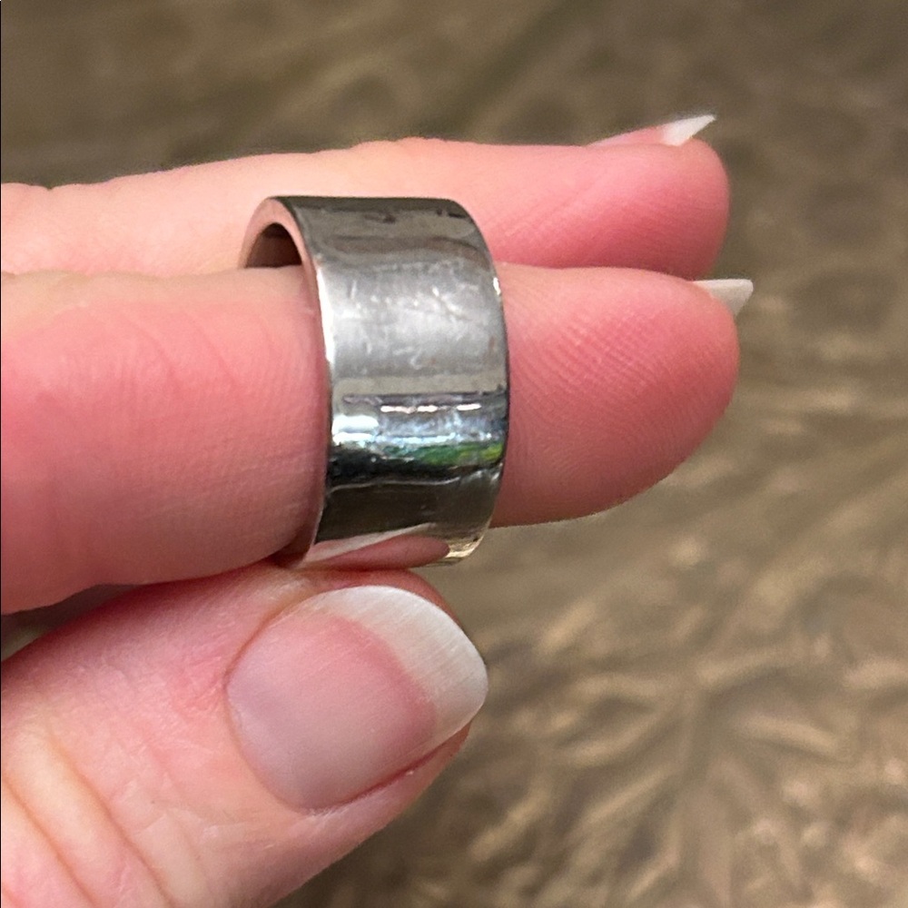 Authentic Coach RARE Pave turn lock Silver Ring with Logo inside band - Picture 10 of 14